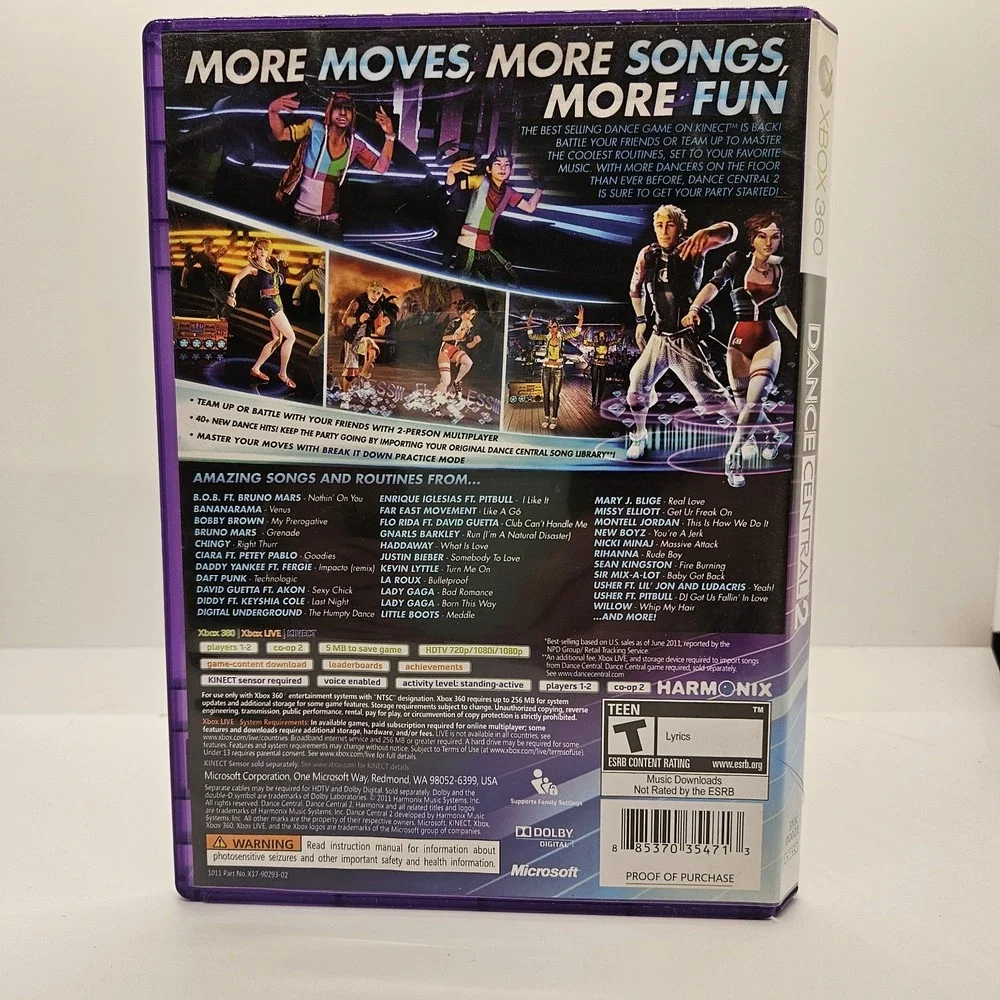 Dance Central 2‎ (Xbox 360) Kinect Required Complete CIB